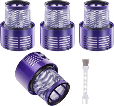 Produktbild von 4x Filter für Dyson V10 SV12, Waschbarer Ersatzfilter mit Bürste für Cyclone V10 Serie, V10 Absolute/Animal/Motorhead/Total Clean \u2013 Ersetzt #DY-969082-01