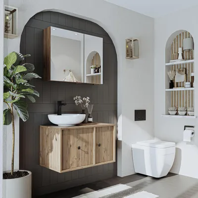 Image de Ensemble de meubles de salle de bains Roomart GUSTO-I-75, 3 pièces, largeur 75 cm, chêne