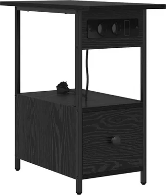 Produktbild von Nachttisch Schwarz Eichen-Optik 60 x 30 x 61 cm Holzwerkstoff