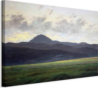 Produktbild von Bilder Caspar David Friedrich Berglandschaft in Böhmen 120x80 cm Vlies Leinwandbild 1 tlg Kunstdruck modern Wandbilder l-G-10442-b-a