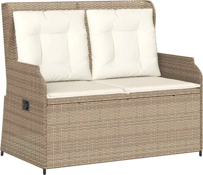 Image de Banc de jardin VidaXL en polyrotin beige