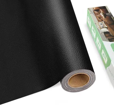 Produktbild von Omgoods – Reparaturset für Kunstleder, 40 x 200 cm, Schwarz, selbstklebende Patches