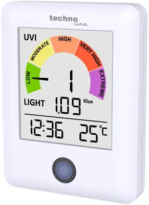 UV-Strahlungsmonitor mit UV-Index und Lichtmessung bis 300 Klux