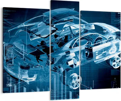 Produktbild von Bild auf Leinwand - Leinwandbild - Auto Design Illustration - 95x80cm - Wand Bild - Wanddeko - Leinwanddruck - Bilder - Kunstdruck - Wanddekoration - Leinwand bilder - Wandkunst - CB95x80-2615