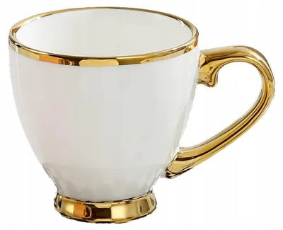 Zdjęcie produktu dla Kubek porcelanowy czarny kształt filiżanki 300ml prezent dla kobiety
