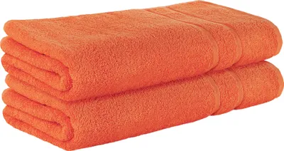 Produktbild von StickandShine 2er SET Premium Frottee Saunatuch 80x200 cm in orange in 500g/m² aus 100% Baumwolle