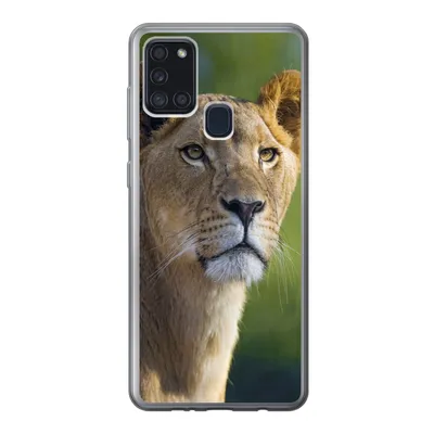Produktbild von MuchoWow® Handyhülle Schutzhülle Hülle für Samsung Galaxy A21s Porträt - Löwe - Wild Silikon Softcase Handy Hülle - Hartschale