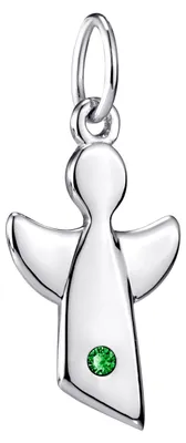 Immagine prodotto di Materiale: Ciondolo "Angelo Custode" per bambini, pietra di nascita di maggio, collana per bambini in argento 925 con zirconi, modello KA-459, colore verde