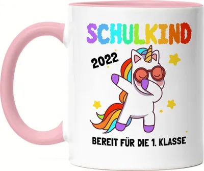 Produktbild von Schulkind 2022 Tasse Rosa Einschulung Einhorn Dab Schulanfang Schule Erstklässler Schuleinführung
