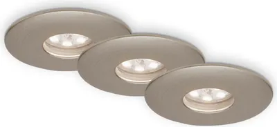Image de Lampe LED encastrée BRILONER LEUCHTEN ATTACH ONE, 1,8 W, 150 lm, IP44, nickel mat, plastique, Ø 4,5 cm
