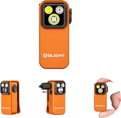 Produktbild von OLIGHT Oclip Pro Mini LED Taschenlampe mit Flutlicht, fokussiertes Licht und Rotelicht,500 LM helle USB-C wiederaufladbare Flashlight,IPX6 Clip Lampe kleine Blinklicht für Läufer Camping (Orange)