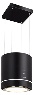 Produktbild von Klarstein Inselhaube, Dunstabzugshaube Freihängend, Kronleuchter-Kochinsel, Dunstabzugshaube mit Filter, Inselhaube mit Umluft, Dunstabzugshaube zur Deckenmontage, Aktivkohlefilter, Ø 38 cm, Schwarz