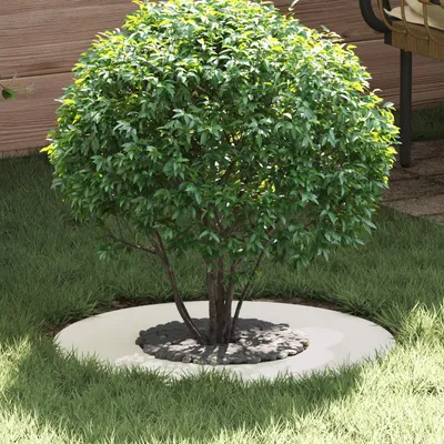 Produktbild von vidaXL geeignet für flachen Baumring Weiß Ø30 / 60 cm Stahl