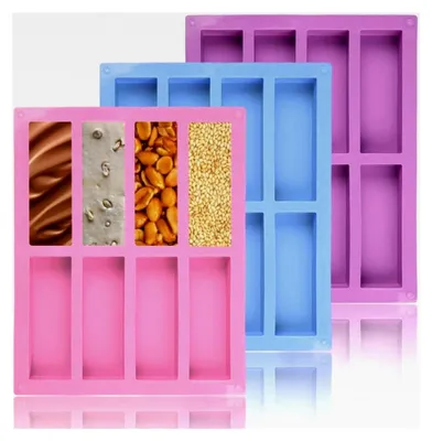 Produktbild von Müsliriegel Backform, 3 Stück Silikonform für Energieriegel, 26,6 x 21 cm