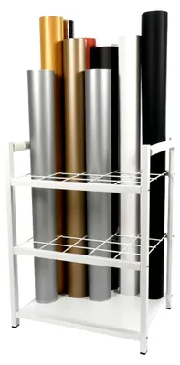 Produktbild von Blueprint MK1301B Aufbewahrungsregal, Metallhalter, 20 Fächer, Organizer für Baupläne, Geschenkpapier, Kunstbedarf (Weiß)