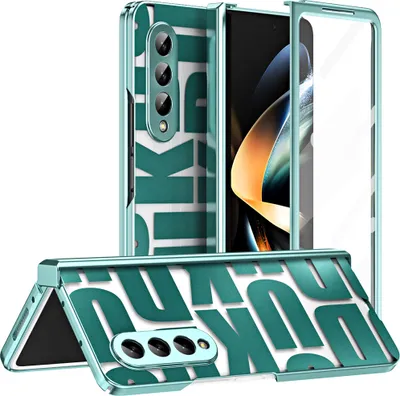 Produktbild von Hülle für Samsung Galaxy Z Fold 4 Hülle mit Displayschutz und Scharnierschutz, Galvanisierter Klar Schutzhülle Grün