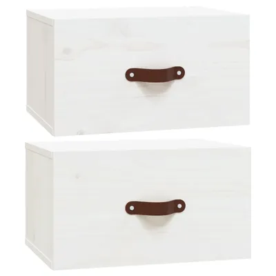 Produktbild von vidaXL Wand-Nachttische 2 Stk. Weiß 40x29,5x22 cm