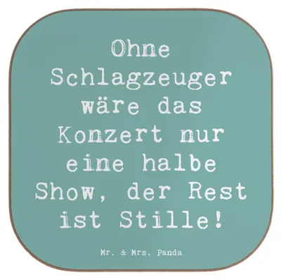 Produktbild von Mr. & Mrs. Panda Untersetzer für Gläser Spruch Schlagzeug Konzert - Meeresbrise - Geschenk, Musik, Getränkeuntersetzer, Musiker, Holzuntersetzer, Jazzmusik, Lernen, Band