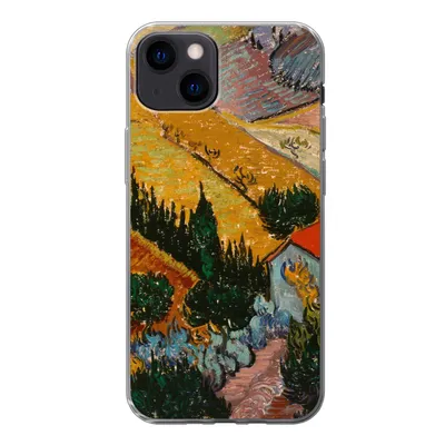 Produktbild von MuchoWow® Handyhülle Schutzhülle Hülle für iPhone 13 Landschaft mit einem Haus und einem Ackerbauern - Vincent van Gogh Silikon Softcase Handy Hülle - Karteninhaber