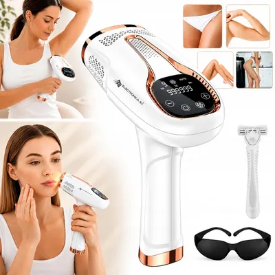Image de Épilateur laser IPL 3 en 1 avec refroidissement, écran LCD et 9 niveaux d'intensité pour l'épilation