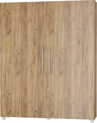 Obrázek produktu pro Nástěnná postel TEDDY 160x200 Gold Craft Oak Vertical Wall Folding Bed, skládací šatní postel, šatní skříň s integrovanou skládací postelí, funkční postel včetně lamelového roštu