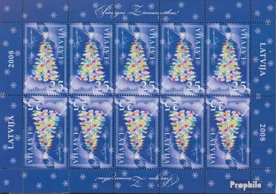 Produktbild von Briefmarken Lettland 2008 Mi 749Klb Kleinbogen (kompl.Ausg.) postfrisch Weihnachten