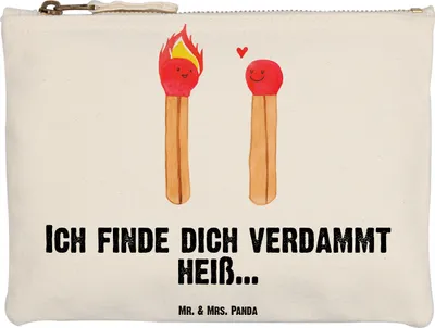 Produktbild von Mr. & Mrs. Panda Kulturbeutel Streichhölzer Grösse XL Große - Weiß - Geschenk, Liebesbeweis, Waschtasche, Liebesgeschenk, Kosmetiktasche, Freundin, Etui, Pouch
