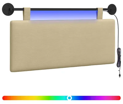Produktbild von Hängendes Kopfteil Mit LED Licht Hellgrün-Grau Cordstoff