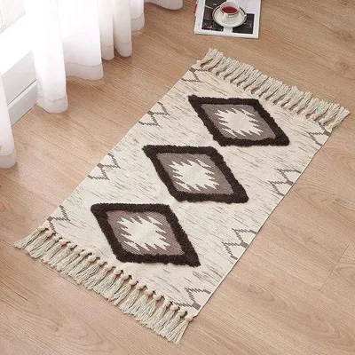 Productafbeelding van Famanu Loopmat, geometrisch design - bruin, 60 x 130 cm