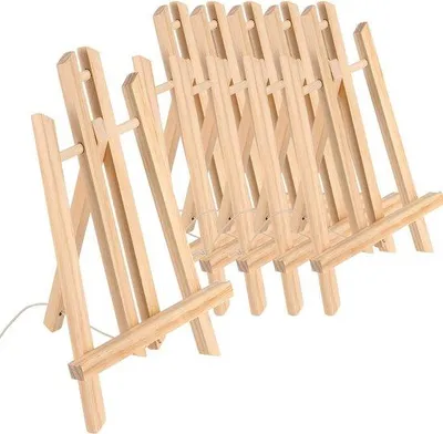 Produktbild von Tischstaffelei aus Holz - Verstellbare Staffelei - Mini-Staffelei - Beweglicher Ständer - Geeignet für Leinwände und Fotos - Glatte, gratfreie Oberfläche - Tischstaffelei