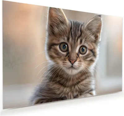 Produktbild von Glasbild 90x60cm in XXL für Wohnzimmer, Schlafzimmer Motiv Katzenjunges