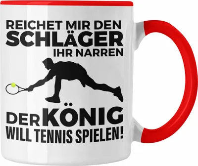 Produktbild von Trendation - Tennis Tasse Geschenk Tennisspieler Geschenkidee Spruch Coach Trainer Mann Männer (Rot)