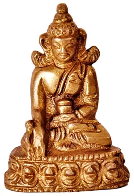 Mini Buddha-Standbild aus massivem Messing, 3,8 cm