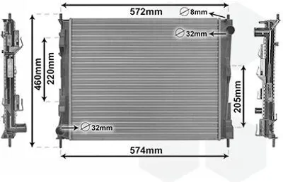Produktbild von VAN WEZEL 43002374 Kühler Wasserkühler Motorkühler für RENAULT TWINGO II (CN0)