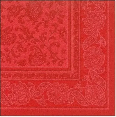 Produktbild von Servietten "ROYAL Collection" 1/4-Falz 40 cm x 40 cm rot "Ornaments"