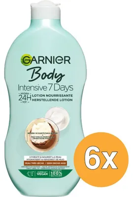 Productafbeelding van 6x Garnier Body Intensive 7 Days Verzorgende Bodylotion Met Kariteboter + Probiotica (400 ml)