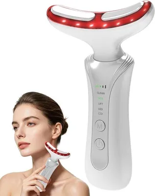 Productafbeelding van Gezichtsmassageapparaat met 4 modi - microstroom - lymfedrainage - ontspanning gezichtsspieren