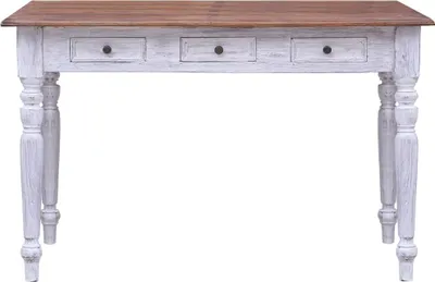 Obrázok produktu pre vidaXL Stôl so zásuvkami biely 117x57x75 cm Masívne staré drevo