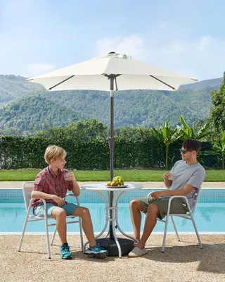 Produktbild von SONGMICS Sonnenschirm Ø210 cm UPF 50+ beidseitig um 30° knickbar