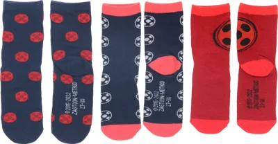 Produktbild von Miraculous Ladybug Socken für Kinder – 3-Pack Sneaker Söckchen 31/34