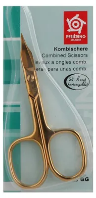 Immagine prodotto di Forbici combinate Pfeilring 9 cm punta a torre placcate oro