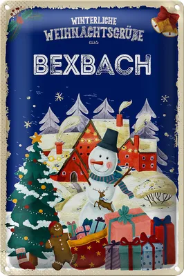 Produktbild von Blechschild Weihnachtsgrüße aus BEXBACH 20x30cm
