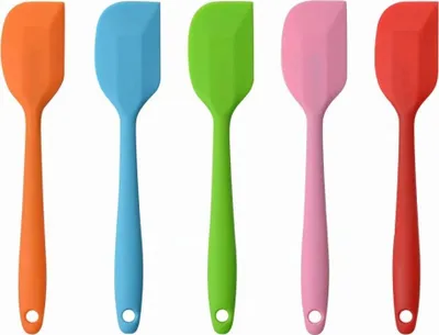 Produktbild von Teigschaber Set Hitzebeständig bis 500°F Silikon Spachtel mit Metallkern Ideal für Kochen und Backen,5 Stück