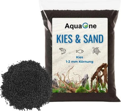 Produktbild von 5Kg schwarzen Quarzkies fein "" 1-2mm Bodengrund Aquarium Kies