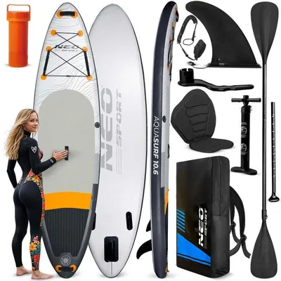 Image de Planche de stand-up paddle (SUP) – Gonflable – Sports nautiques – 320x84x15 cm – Avec siège et pagaie