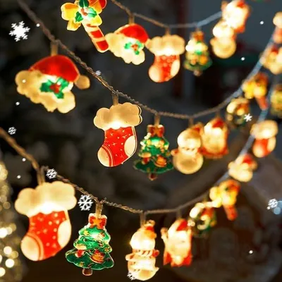 Produktbild von Weihnachtliche LED-Lichterkette 10 Lampen Nikolaus Deko 1,5 m Zierdeko
