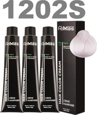 Produktbild von FemMas Haarfarbe mit Arganöl Superaufh. Ultra Violett 1202 S | 3x100ml
