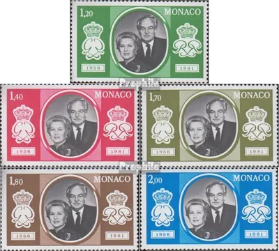 Produktbild von Briefmarken Monaco 1981 Mi 1465-1469 (kompl.Ausg.) gestempelt Silberhochzeit