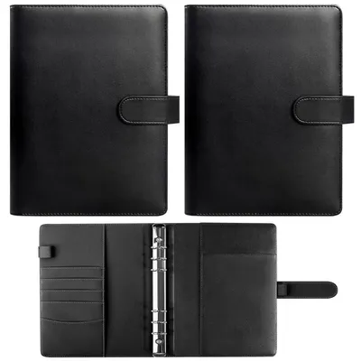 Produktbild von Ringbuch A5 Nachfüllbar 6 Ringe Kunstleder Schwarz 2 Stück Organizer