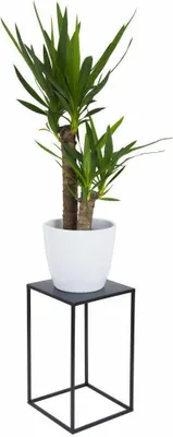 Produktbild von HowHomely Modern Pflanzenständer, Blumenhocker aus Metall Schwarz 40 cm Höhe - Blumenständer für das Haus